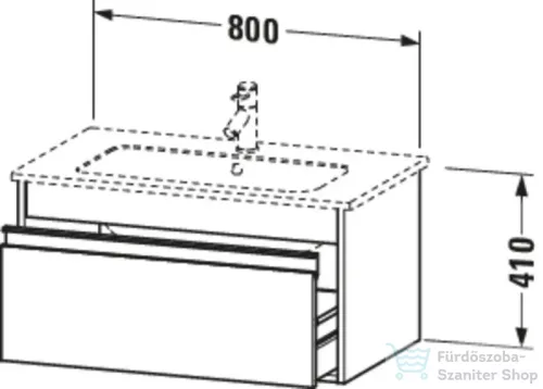 Duravit KETHO 80x47,5 cm-es, 1 fiókos alsószekrény mosdó nélkül, matt len KT641907575