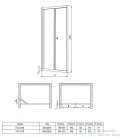 Deante JASMIN PLUS harmonikaajtó 90 cm, króm KTJ_021D