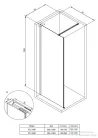 Deante PRIZMA zuhanyfal, walk-in 800 mm, fekete KTJ_N38P