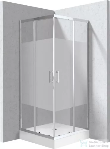 Deante FUNKIA zuhanykabin zuhanytálcával 90x90 cm-es, króm profil, intimo üveg KYCZ0E99P