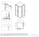 Deante FUNKIA zuhanykabin zuhanytálcával 90x90 cm-es, króm profil, intimo üveg KYCZ0E99P