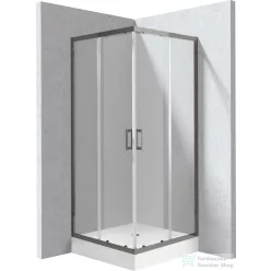  Deante FUNKIA zuhanykabin zuhanytálcával 90x90 cm-es, titanium profil KYCZD099P