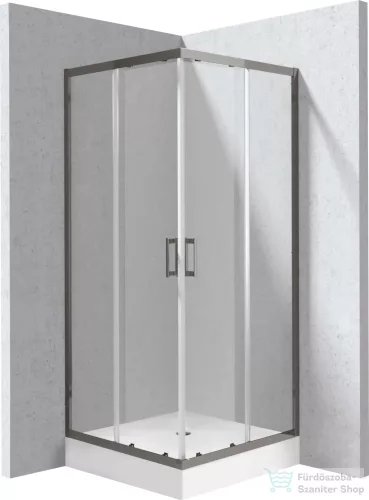 Deante FUNKIA zuhanykabin zuhanytálcával 90x90 cm-es, titanium profil KYCZD099P