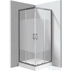   Deante FUNKIA zuhanykabin zuhanytálcával 80x80 cm-es, titanium profil, intimo üveg KYCZDE88P