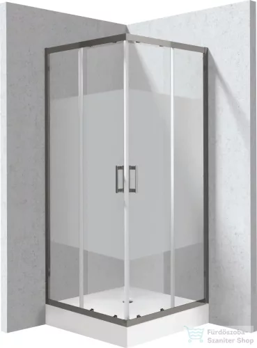 Deante FUNKIA zuhanykabin zuhanytálcával 80x80 cm-es, titanium profil, intimo üveg KYCZDE88P