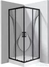 Deante FUNKIA zuhanykabin zuhanytálcával 80x80 cm-es, nero profil, hullám minta KYCZNB88P