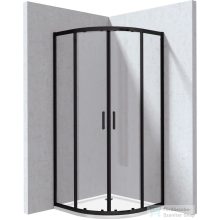   Deante FUNKIA EVO 80x80 íves tolóajtós zuhanykabin zuhanytálcával, fekete KYPPN088P