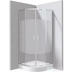   Deante FUNKIA EVO íves tolóajtós zuhanykabin zuhanytálcával 90x90 cm, intimo üveg, króm profil KYPZ0E99P