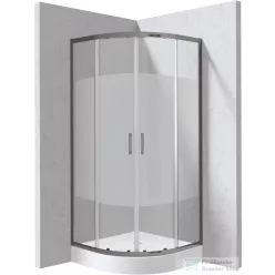   Deante FUNKIA EVO íves tolóajtós zuhanykabin zuhanytálcával 80x80 cm, intimo üveg, titanium profil KYPZDE88P