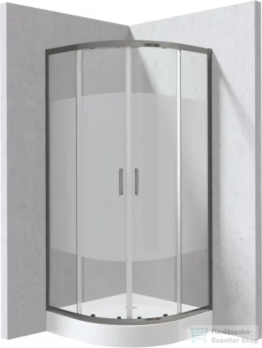 Deante FUNKIA EVO íves tolóajtós zuhanykabin zuhanytálcával 80x80 cm, intimo üveg, titanium profil KYPZDE88P