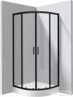 Deante FUNKIA EVO íves tolóajtós zuhanykabin zuhanytálcával 80x80 cm, átlátszó üveg, nero profil KYPZN088P