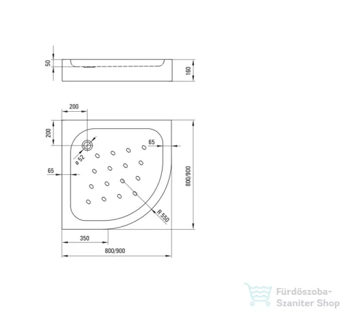 Deante FUNKIA EVO íves tolóajtós zuhanykabin zuhanytálcával 90x90 cm, hullám minta, nero profil KYPZNB99P
