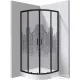 Deante FUNKIA EVO íves tolóajtós zuhanykabin zuhanytálcával 90x90 cm, város minta, nero profil KYPZND99P