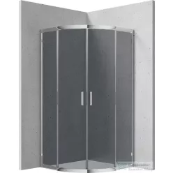   Deante FUNKIA íves tolóajtós zuhanykabin 90x90, grafit üveg, króm, KYP_451K