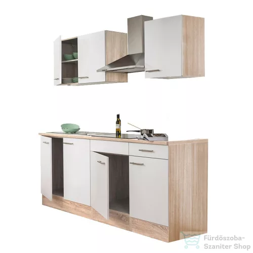 Leziter Yorki 210 konyhabútor sonoma tölgy korpusz,selyemfényű fehér fronttal L210STFH
