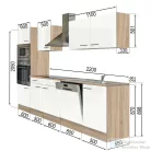 Leziter Yorki 280 konyhabútor sonoma tölgy korpusszal, selyemfényű fehér fronttal L280STFH