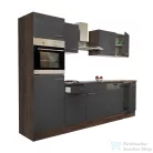 Leziter Yorki konyhabútor Yorki tölgy korpusszal, selyemfényű antracit fronttal 280 cm-es méretben L280YAN