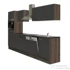 Leziter Yorki konyhabútor Yorki tölgy korpusszal, selyemfényű antracit fronttal 280 cm-es méretben L280YAN