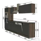 Leziter Yorki konyhabútor Yorki tölgy korpusszal, selyemfényű antracit fronttal 280 cm-es méretben L280YAN