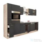 Leziter Yorki 310 konyhabútor sonoma tölgy korpusz,selyemfényű antracit fronttal L310STAN
