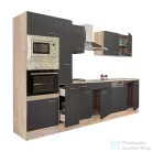 Leziter Yorki 310 konyhabútor sonoma tölgy korpusz,selyemfényű antracit fronttal L310STAN