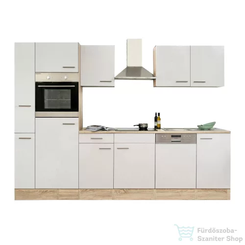 Leziter Yorki 310 konyhabútor sonoma tölgy korpusz,selyemfényű fehér fronttal L310STFH