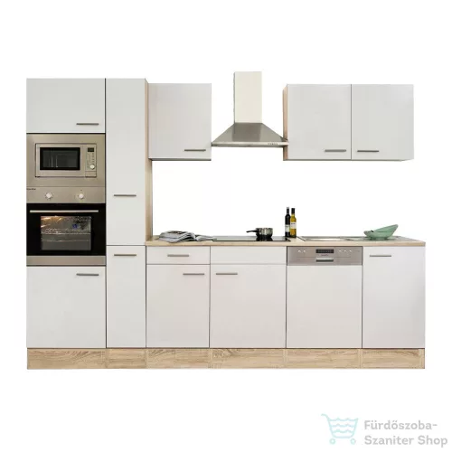 Leziter Yorki 310 konyhabútor sonoma tölgy korpusz,selyemfényű fehér fronttal L310STFH