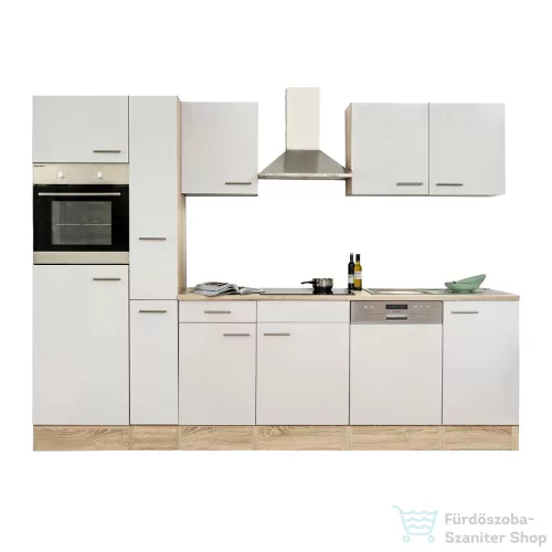 Leziter Yorki 310 konyhabútor sonoma tölgy korpusz,selyemfényű fehér fronttal L310STFH