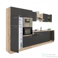   Leziter Yorki 330 konyhabútor sonoma tölgy korpusz,selyemfényű antracit fronttal L330STAN