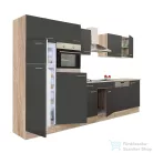 Leziter Yorki 340 konyhabútor sonoma tölgy korpusz,selyemfényű antracit fronttal L340STAN