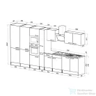 Leziter Yorki 420 konyhabútor yorki tölgy korpusz,selyemfényű fehér fronttal alulfagyasztós hűtős szekrénnyel L420YFH-AF