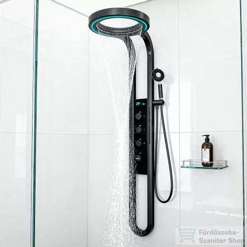 Leziter Aquajet hidromasszázs zuhanypanel fekete LAJHZ-BL