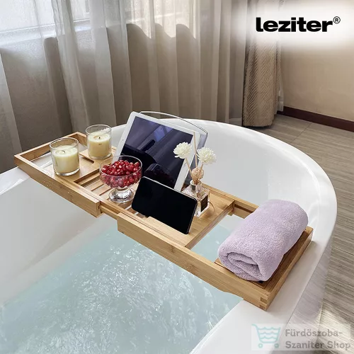 Leziter Állítható fürdőkád tálca bambusz LAKT-01