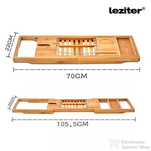 Leziter Állítható fürdőkád tálca bambusz LAKT-01