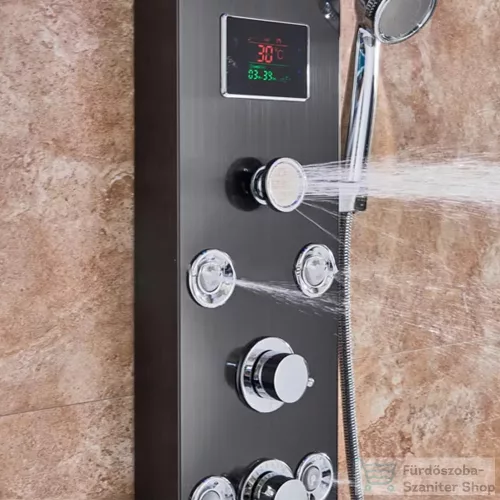 Leziter Aquapro hidromasszázs zuhanypanel fekete LAPHZ-BL
