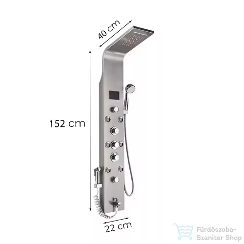 Leziter Aquapro hidromasszázs zuhanypanel króm LAPHZ-CHR