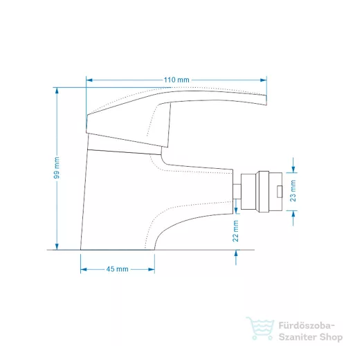 Leziter Aqualis bidé csaptelep króm LBCS-01-CH