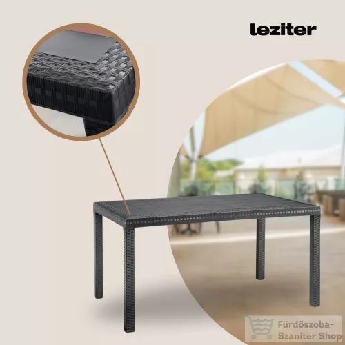 Leziter Hella műanyag kerti asztal grafit LBIHELGR