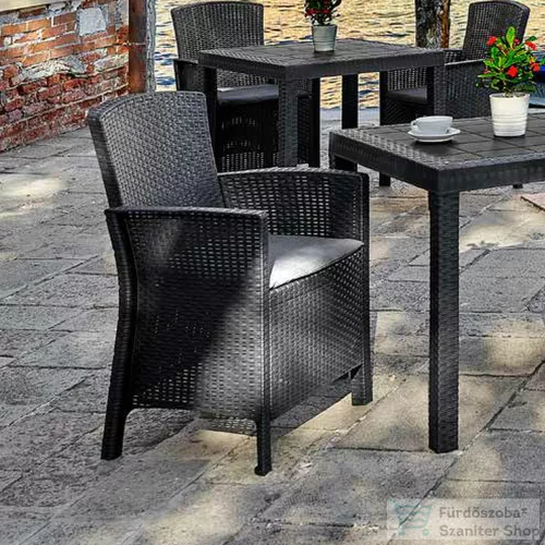 Leziter Lima műrattan karfás szék grafit LBILSZ-GRA