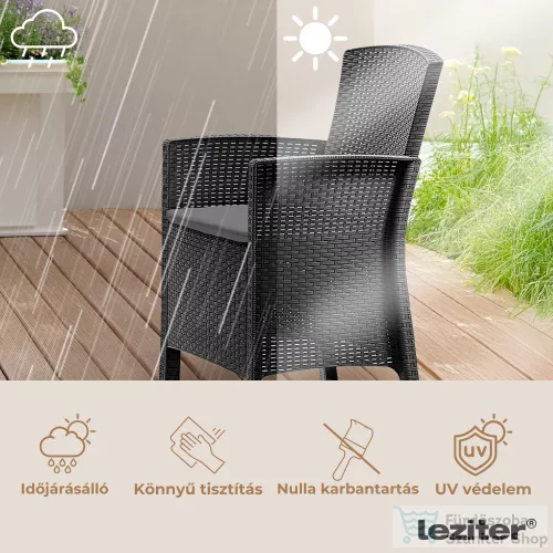 Leziter Lima műrattan karfás szék cappuccino LBILSZ-TA