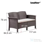 Leziter Venus 2 üléses kerti kanapé cappuccino LBIV2K-TA