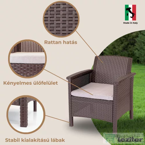 Leziter Venus Large 7 személyes kerti bútor garnitúra barna LBIV5GAR-BAR_LBIV2K-BAR