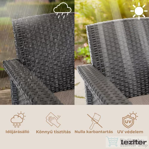 Leziter Venus Large 7 személyes kerti bútor garnitúra barna LBIV5GAR-BAR_LBIV2K-BAR