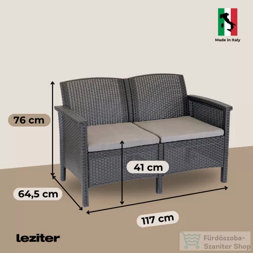 Leziter Venus Large 7 személyes kerti bútor garnitúra LBIV5GAR-GRA_LBIV2K-GRA