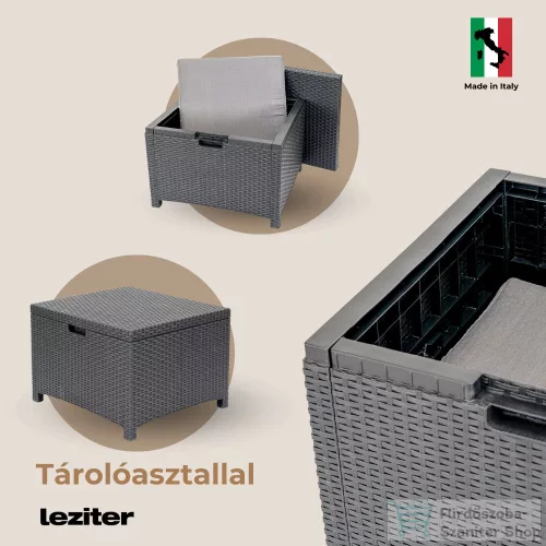Leziter Venus Large 7 személyes kerti bútor garnitúra LBIV5GAR-GRA_LBIV2K-GRA