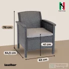 Leziter Venus 4 személyes kerti bútor garnitúra grafit LBIVENGR4