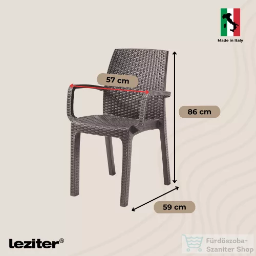Leziter Verdi műanyag kerti szék cappuccino LBIVERTA