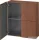 Duravit L-CUBE 70x80 cm-es, 2 ajtós felső szekrény, amerikai dió furnér LC116701313