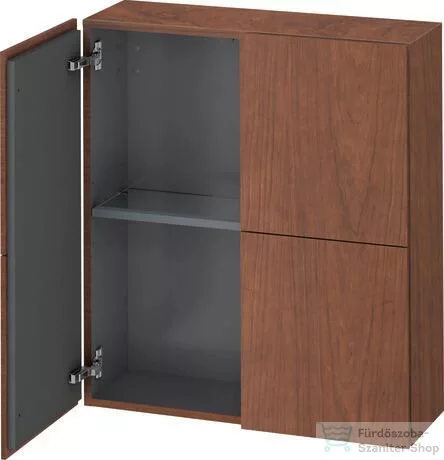 Duravit L-CUBE 70x80 cm-es, 2 ajtós felső szekrény, amerikai dió furnér LC116701313