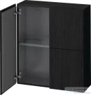 Duravit L-CUBE 70x80 cm-es, 2 ajtós felső szekrény, matt fekete tölgy LC116701616